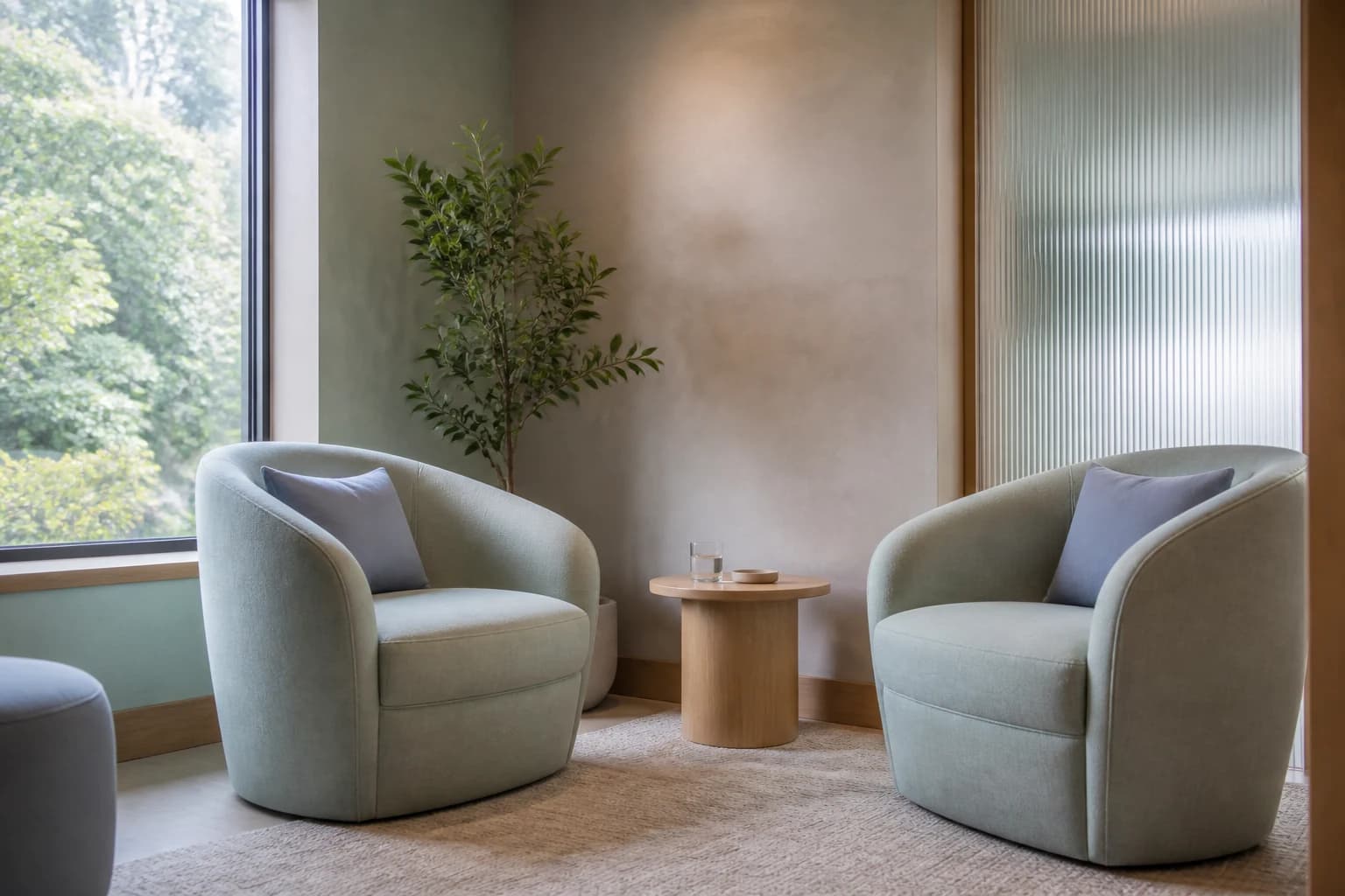 A calm, private counselling space at Baraka
